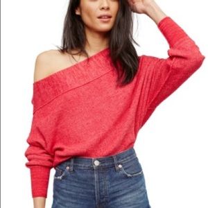 Free People Alana Pullover Sweater - Light Red